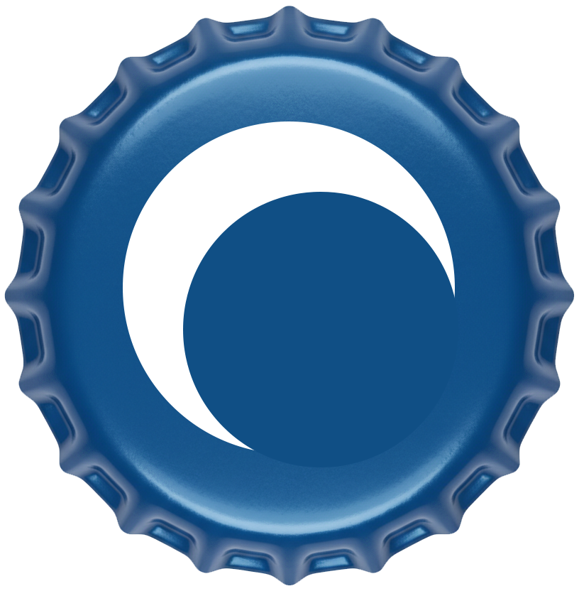 Blue cola bottle cap