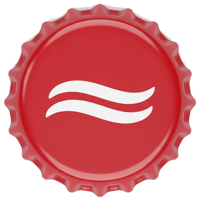 Red cola bottle cap